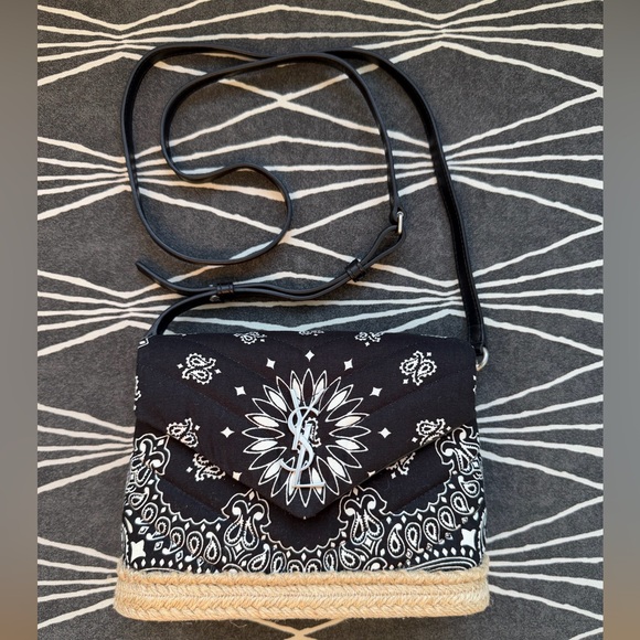 Saint Laurent YSL Bandana Crossbody Canvas Bag Like New - Authentic - Picture 9 of 11